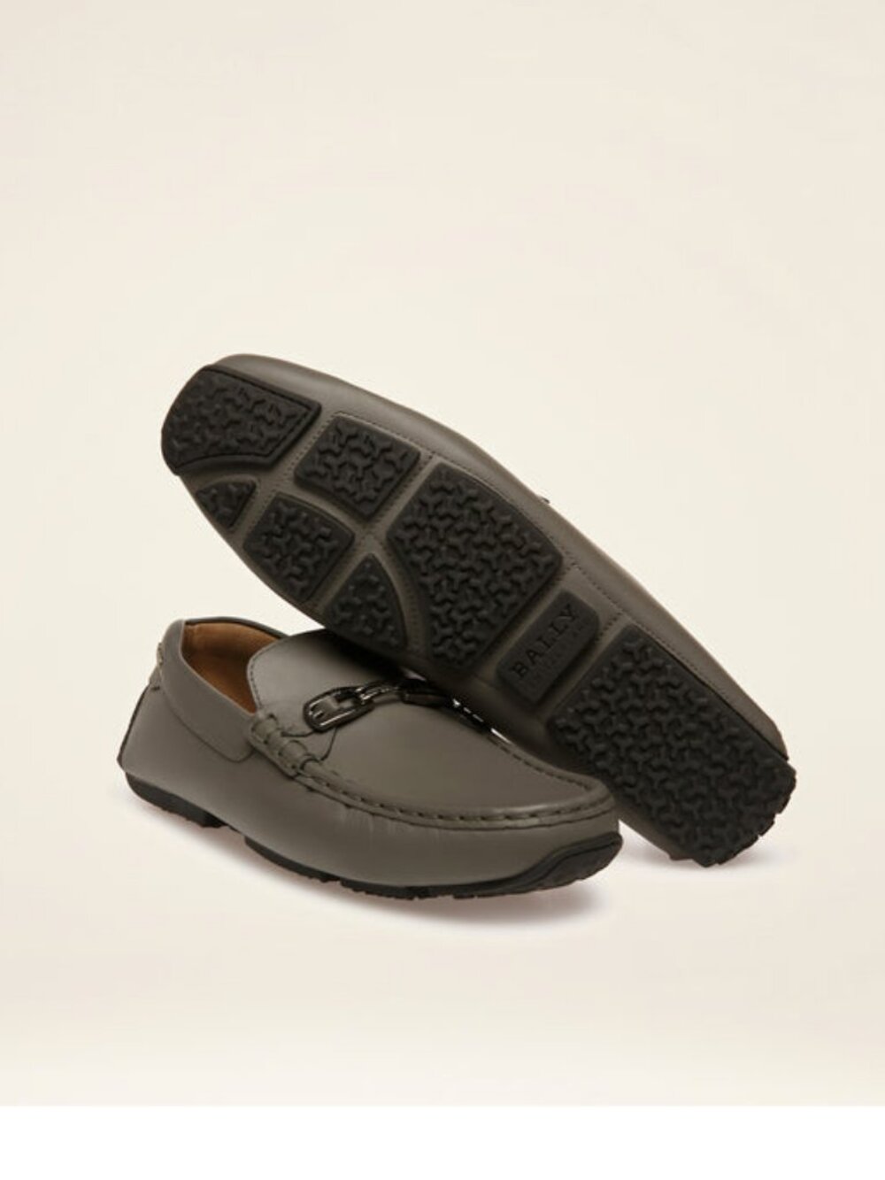 Bally Calf Leather Drivers In Dark Mineral US 9/ EU 42